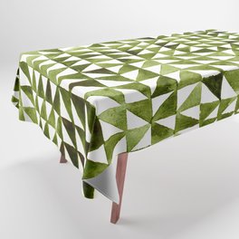 Triangle Grid olive green Tablecloth