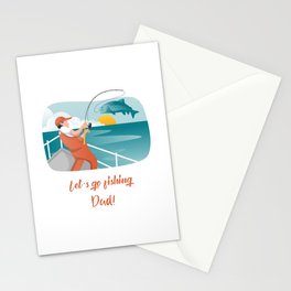 Let's Go Fishing Dad Stationery Cards