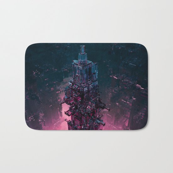 The Technocore / 3D render of futuristic structure Bath Mat