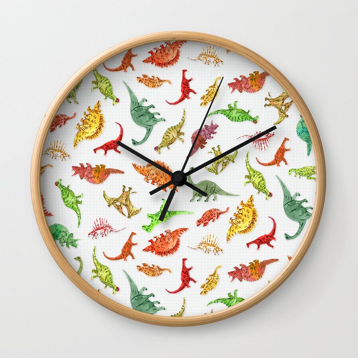 Dinosaur Party Pattern Wall Clock