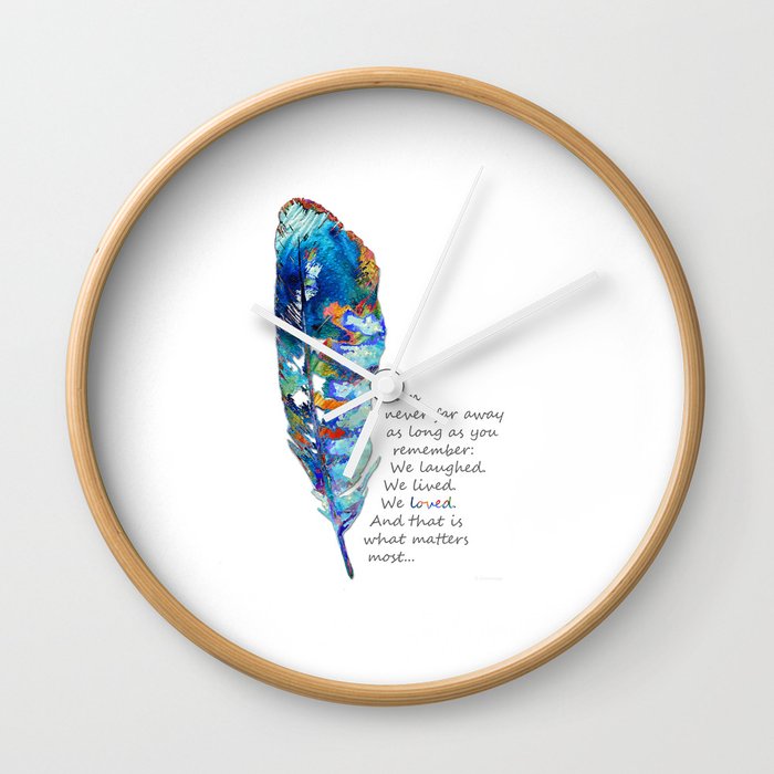 Comforting Art Colorful Feather - We Loved Wall Clock