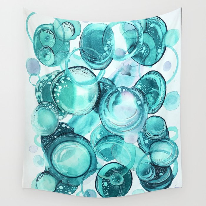 Bubbles in Sea Foam Wall Tapestry by Paint ur art out Society6
