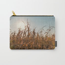 Corn field at sunset in the countryside of Lomellina Carry-All Pouch | Sundown, Canal, Yellowflowers, Irrigationcanal, Lombardy, River, Farmhouse, Cornfield, Lomellina, Povalley 