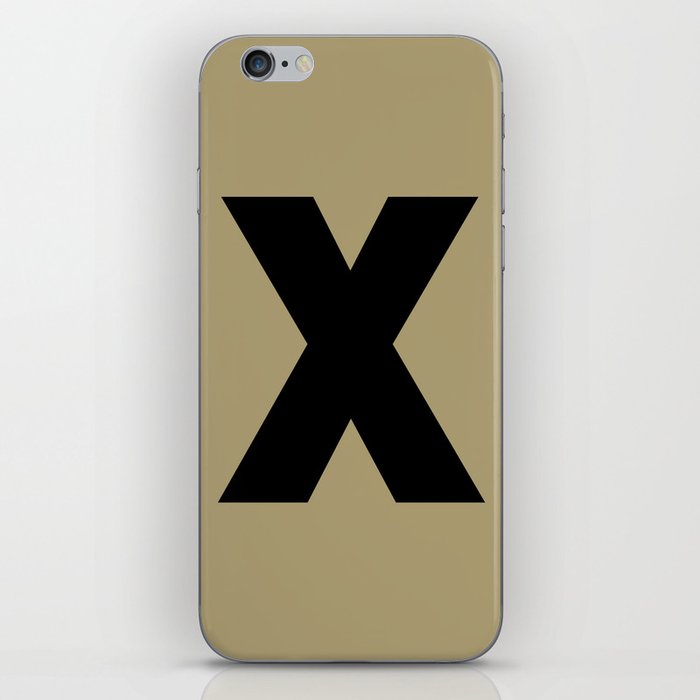 letter X (Black & Sand) iPhone Skin