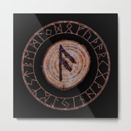Ansuz Elder Futhark Rune Metal Print | Black, Nordic, Goth, Elderfuthark, Pagan, Graphicdesign, Icelandicdark, Gothic, God, Rune 
