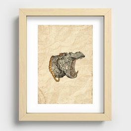 Angry Hippopotamus. Recessed Framed Print