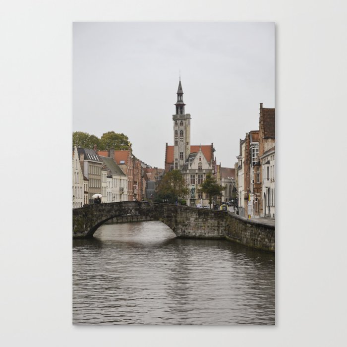 Rainy Day in Bruges Canvas Print