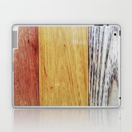 Three-color wood background texture, light brown, dark brown, gray Laptop Skin