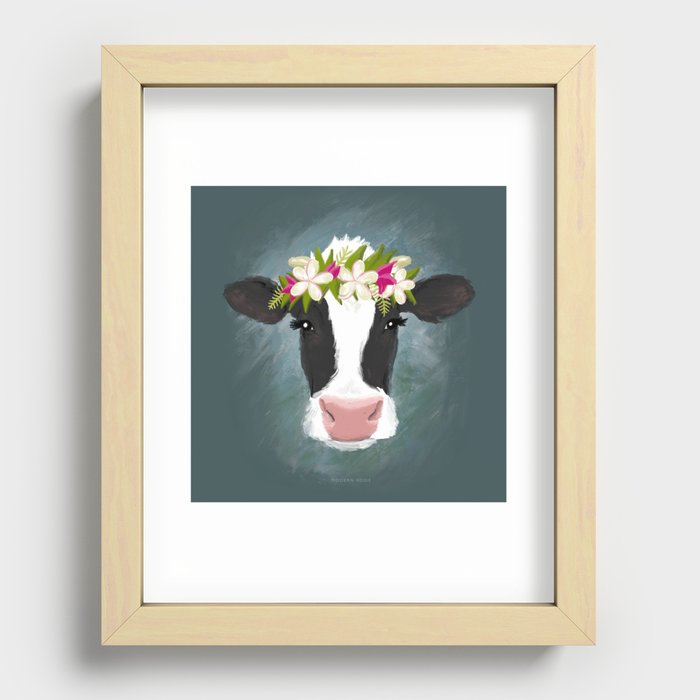 Aloha Cow Recessed Framed Print