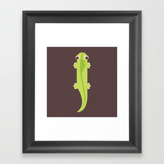 Letter I // Animal Alphabet // Iguana Monogram Framed Art Print