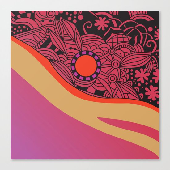 Rose gold square ornament Canvas Print