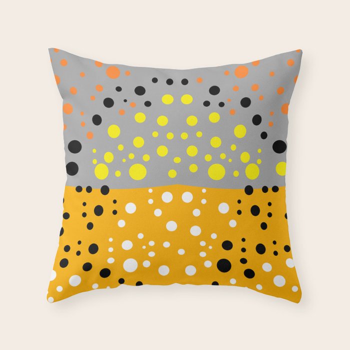 Cool Grey Orange Color Block (Unusual iDeas For Everyone) Throw Pillow