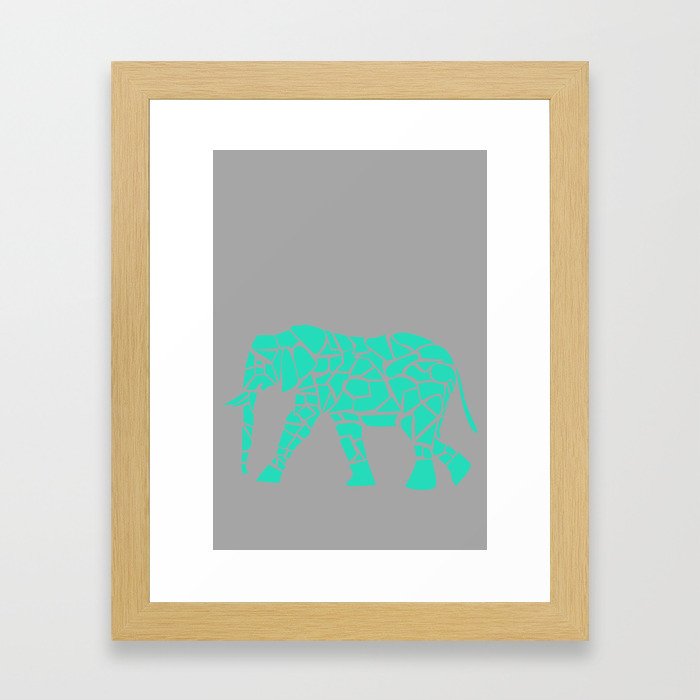 Geometric Safari: Elephant Framed Art Print