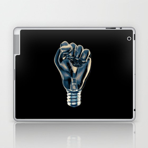 Protest fist light bulb / 3D render of glass light bulb in the form of clenched fist Laptop & iPad Skin