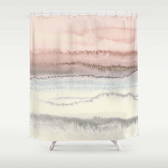 WITHIN THE TIDES - SNOW ON THE BEACH Shower Curtain
