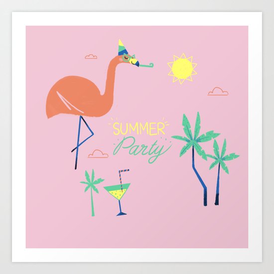 Pink-Flamingo Art Print