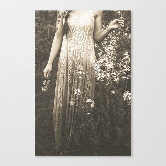 Flower Child 2 Black and White Canvas Print