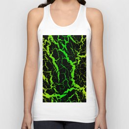Cracked Space Lava - Yellow/Green Unisex Tank Top