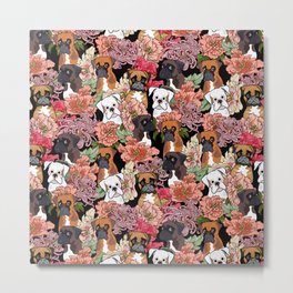 Because Boxer Dog Metal Print | Flower, Love, Spring, Bloom, Summer, Mood, Botanical, Drawing, Boxerdog, Plant 