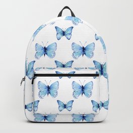 Blue Butterflies Pattern Butterfly Watercolor Backpack