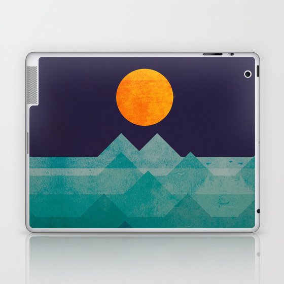 The ocean, the sea, the wave - night scene Laptop & iPad Skin