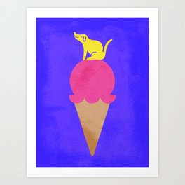 Pup & Cone Art Print