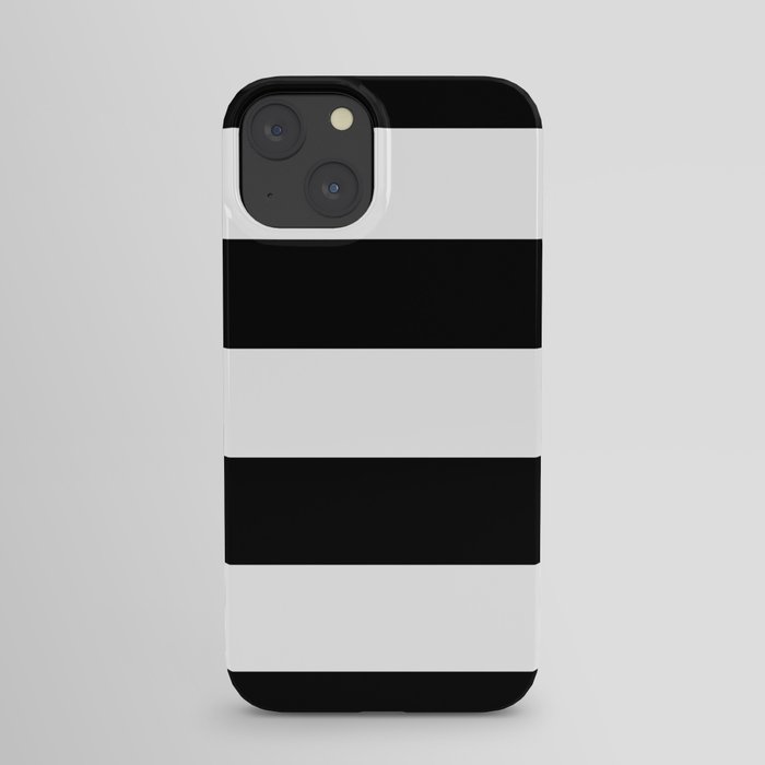 Stripe Black And White Horizontal Line Bold Minimalist Cabana Stripes Lines Drawing iPhone Case