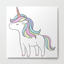 Unicorn Emoji Metal Print