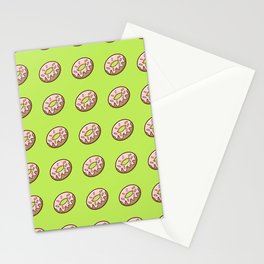 Doughnut - Pattern Green Stationery Cards