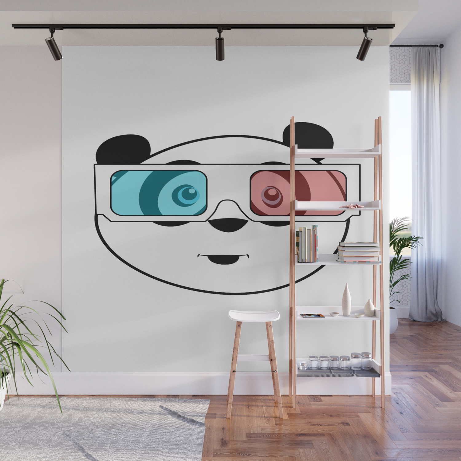 Panda 3d Glasses Wall Mural By Adamzworld Society6