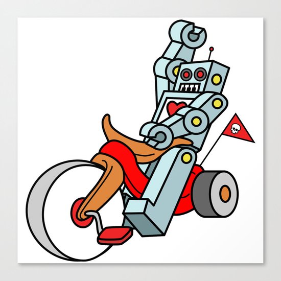 Hot Wheeling Robot Love Canvas Print