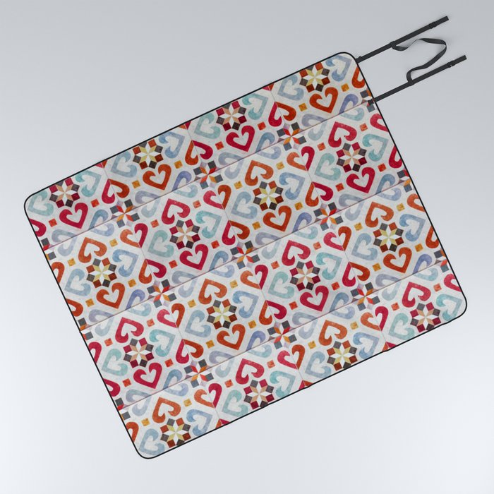 Seamless Pattern - Classic Geometric tile Design Portugal Picnic Blanket