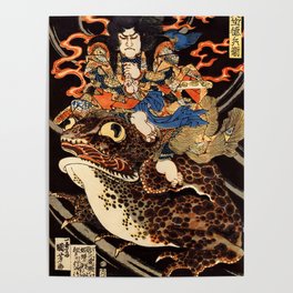 Utagawa Kuniyoshi Samurai Toad Poster