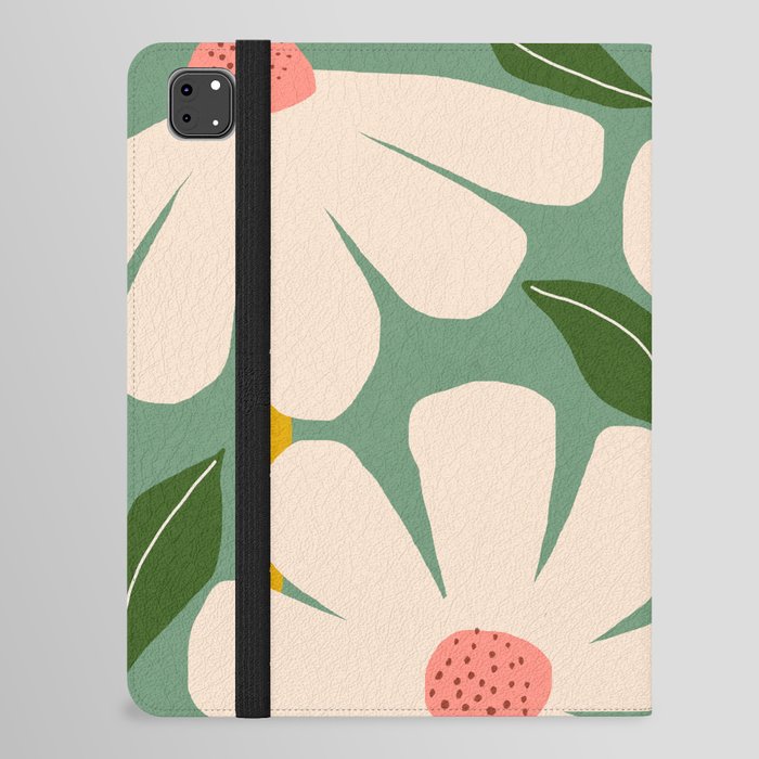 Wild Daisies - green iPad Folio Case