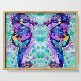 Whimsical Colorful Fish Art - Wild Seahorse Serving Tray