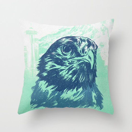 Go Hawks Throw Pillow