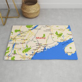 Map of Maine state, USA Rug
