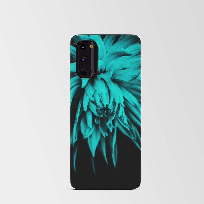 Turquoise Blue Dahlia Macro Android Card Case