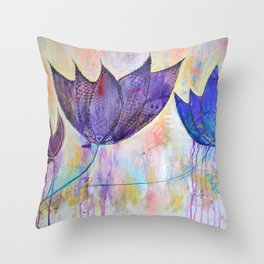 Just do you, trio of abstract lotus flowers Throw Pillow