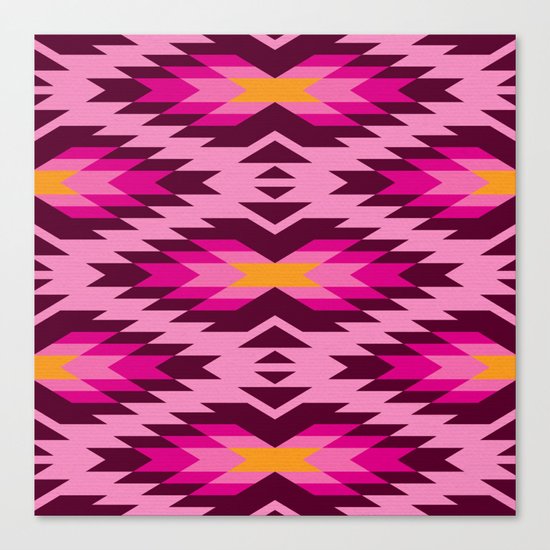 Tribal pattern - pink Canvas Print