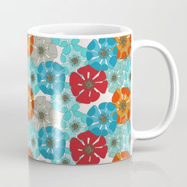 tropical blue and orange poppy floral arrangements Mug