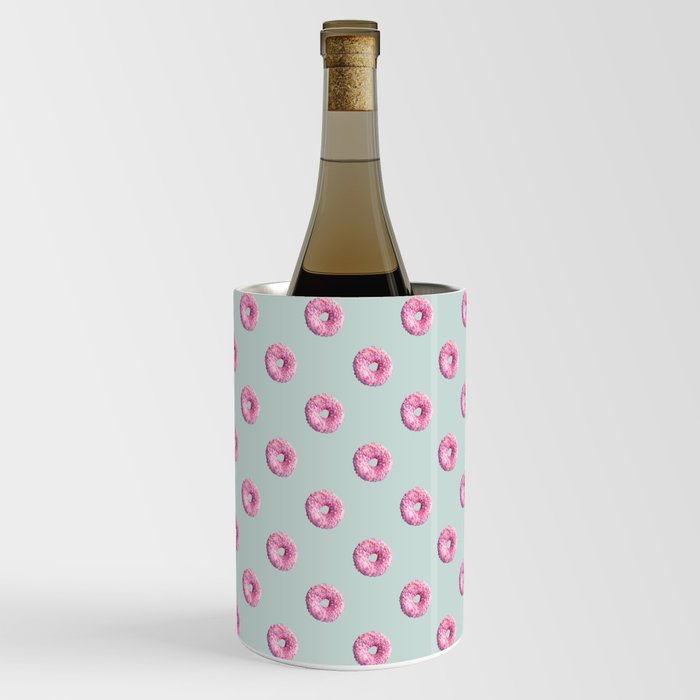 pink donut on periwinkle Wine Chiller