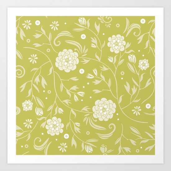Sunny floral pattern Art Print