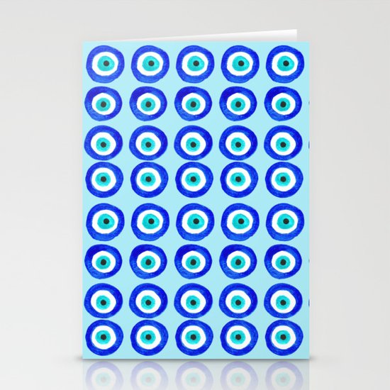 Evil Eye Talisman - on turquoise Stationery Cards