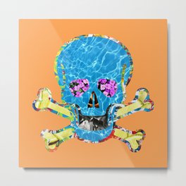Skull and Pretty Little Bones Metal Print