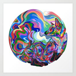 Colorful fox Art Print