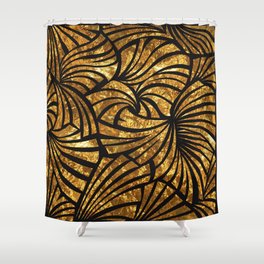 Floral Essence in Gold Shower Curtain