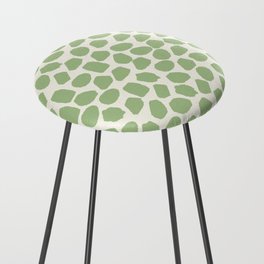 Ink Spot Pattern Light Sage Green and Cream Counter Stool