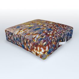 Soft Dark Blue Abstract Bokeh Pattern Outdoor Floor Cushion