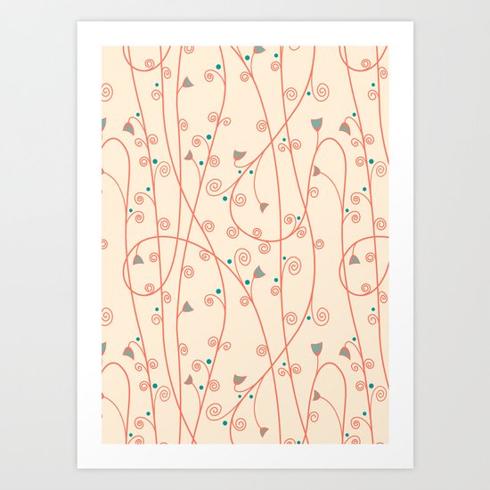 Sunset curls Art Print